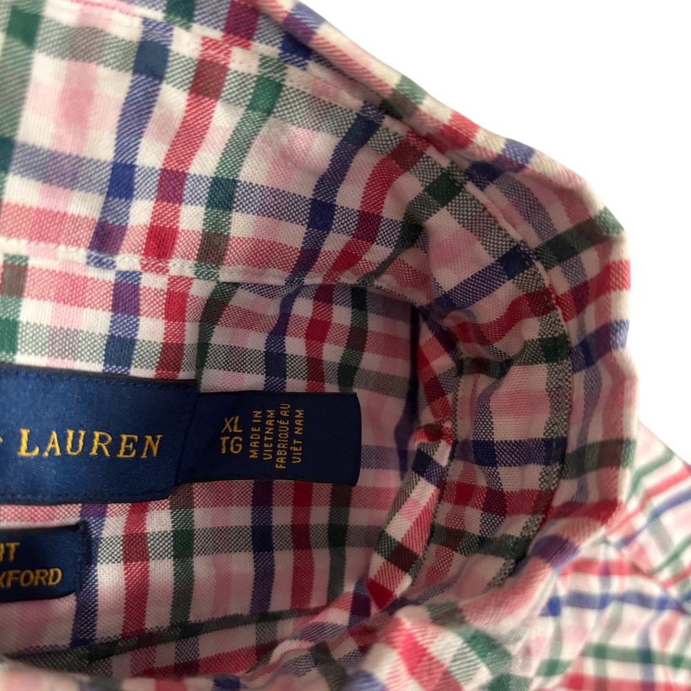 Ralph Lauren Plaid Slim Fit Button Down Sz XL preppy old money designer - Picture 8 of 9